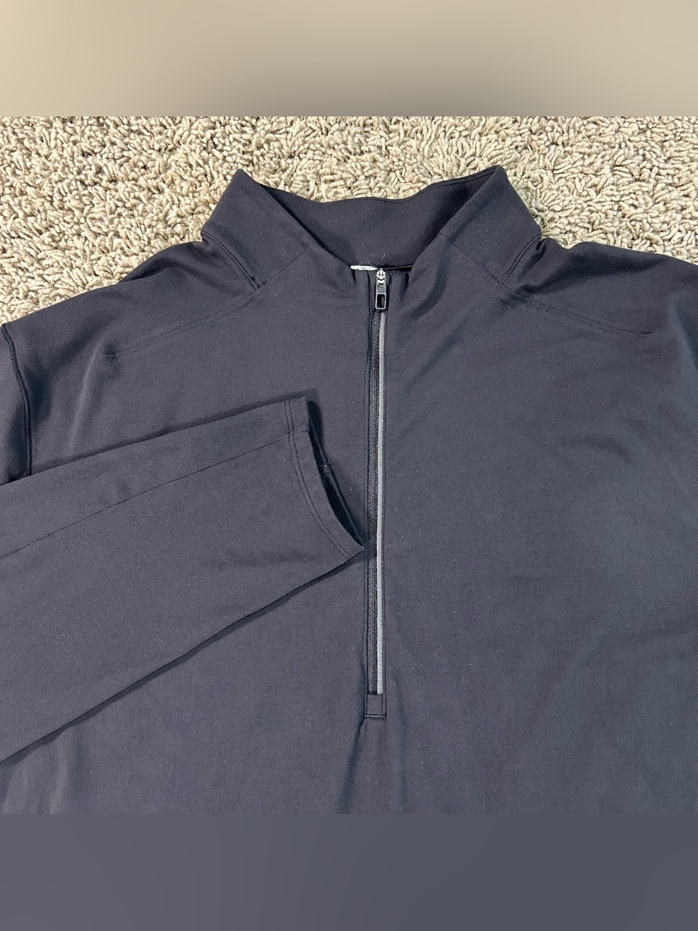 Lululemon Sweatshirt Mens XL Black Engineered Warmth Half Zip Activewear Shirt